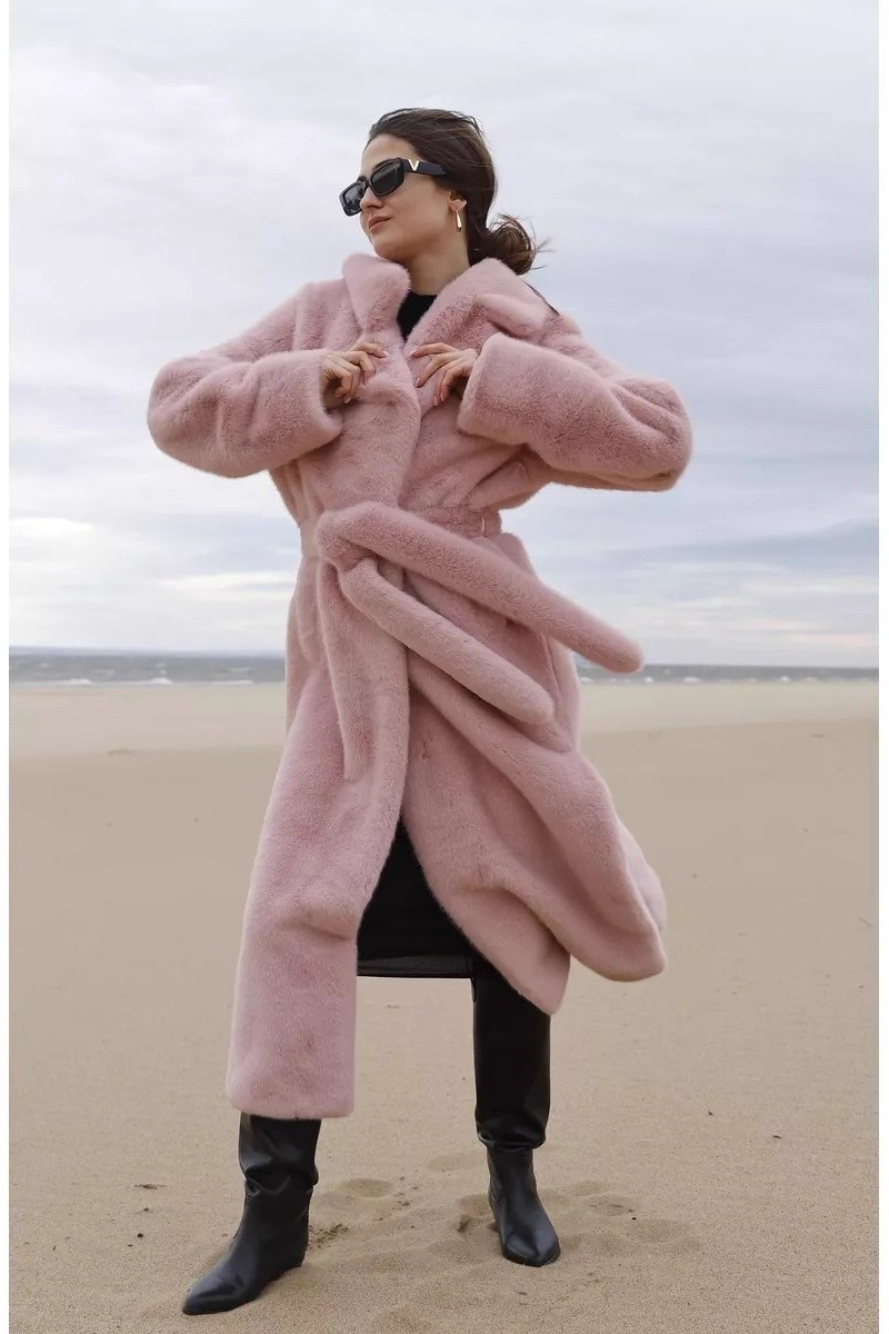 Faux Mink Fur Long Loose Chic Overcoat