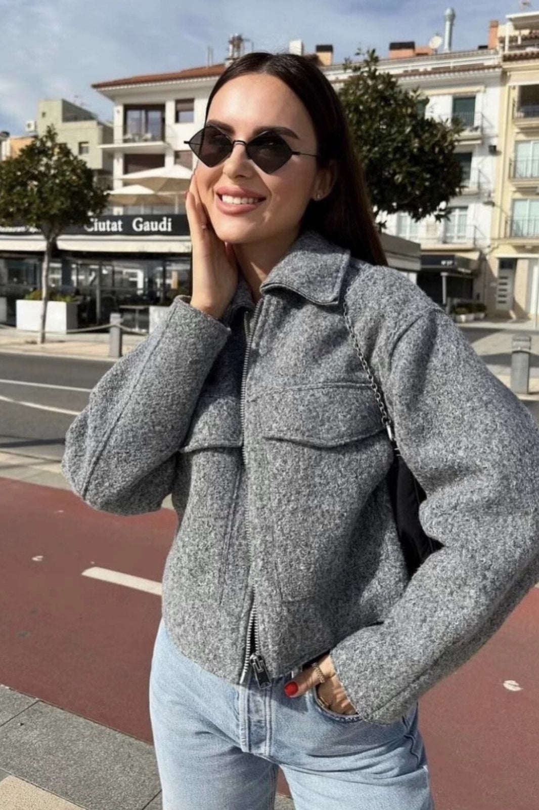 Oversized Tweed Casual Jacket
