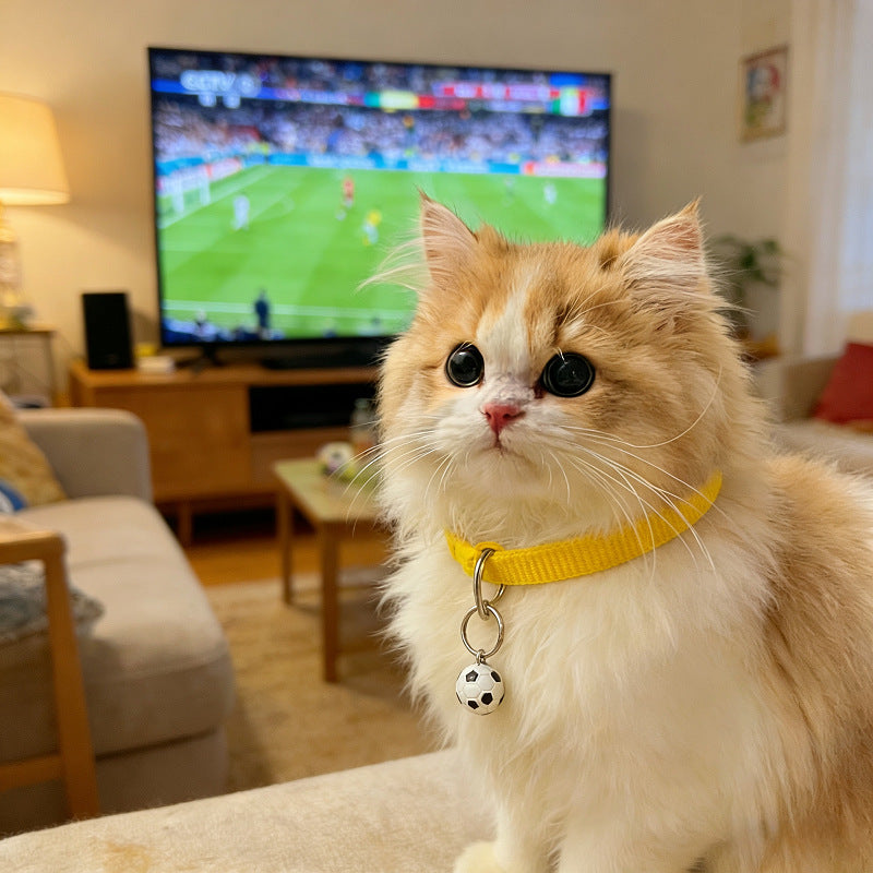 Football Bell Nylon Pet Collar for Cats & Small Dogs