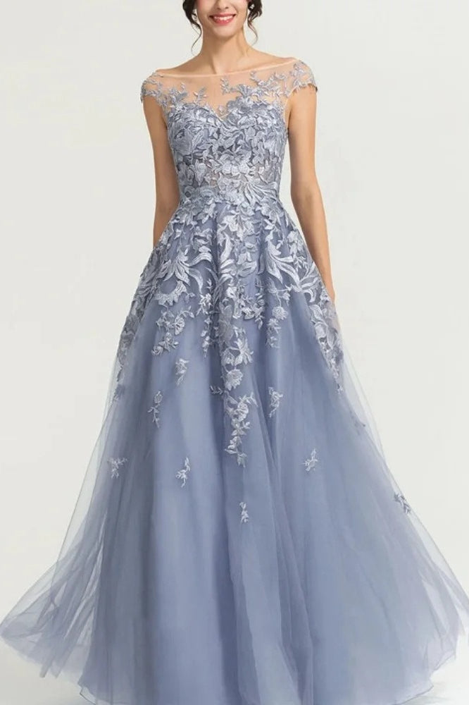 Lace Tulle Ball Gown Prom Dress