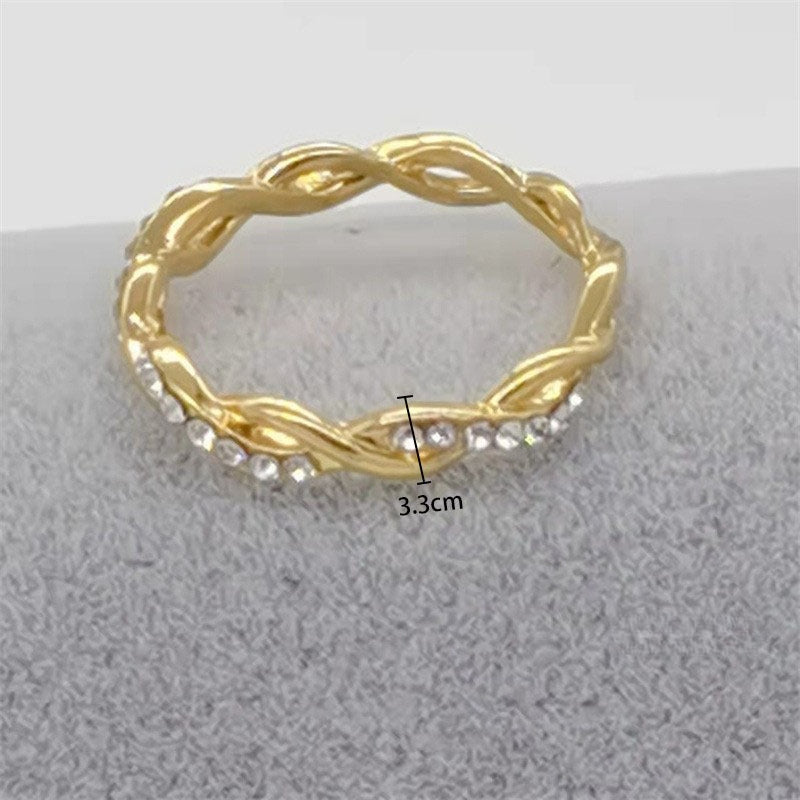 Minimalist Twist Diamond Band Couples Ring