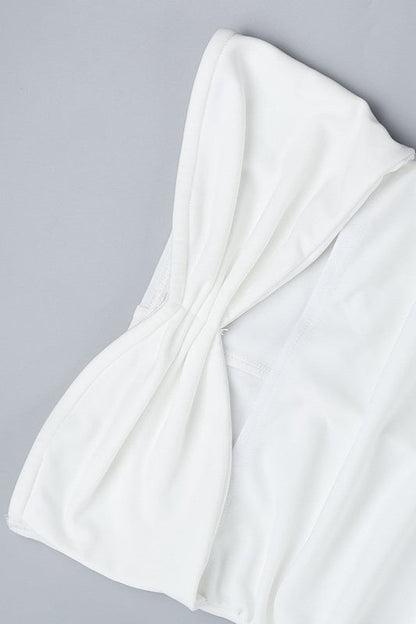 Sexy Hollow Strapless Maxi Vacation Dress