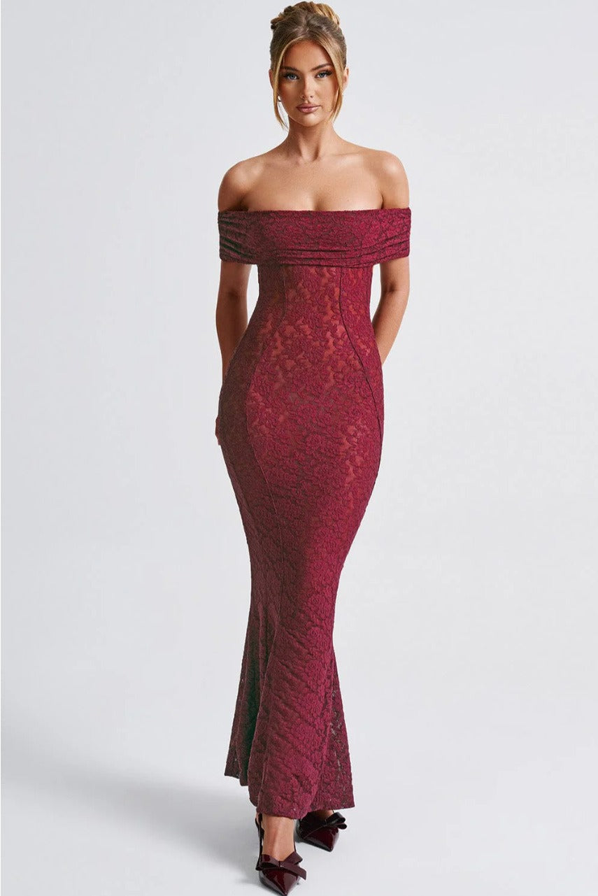 Floral Lace Backless Lace Dress