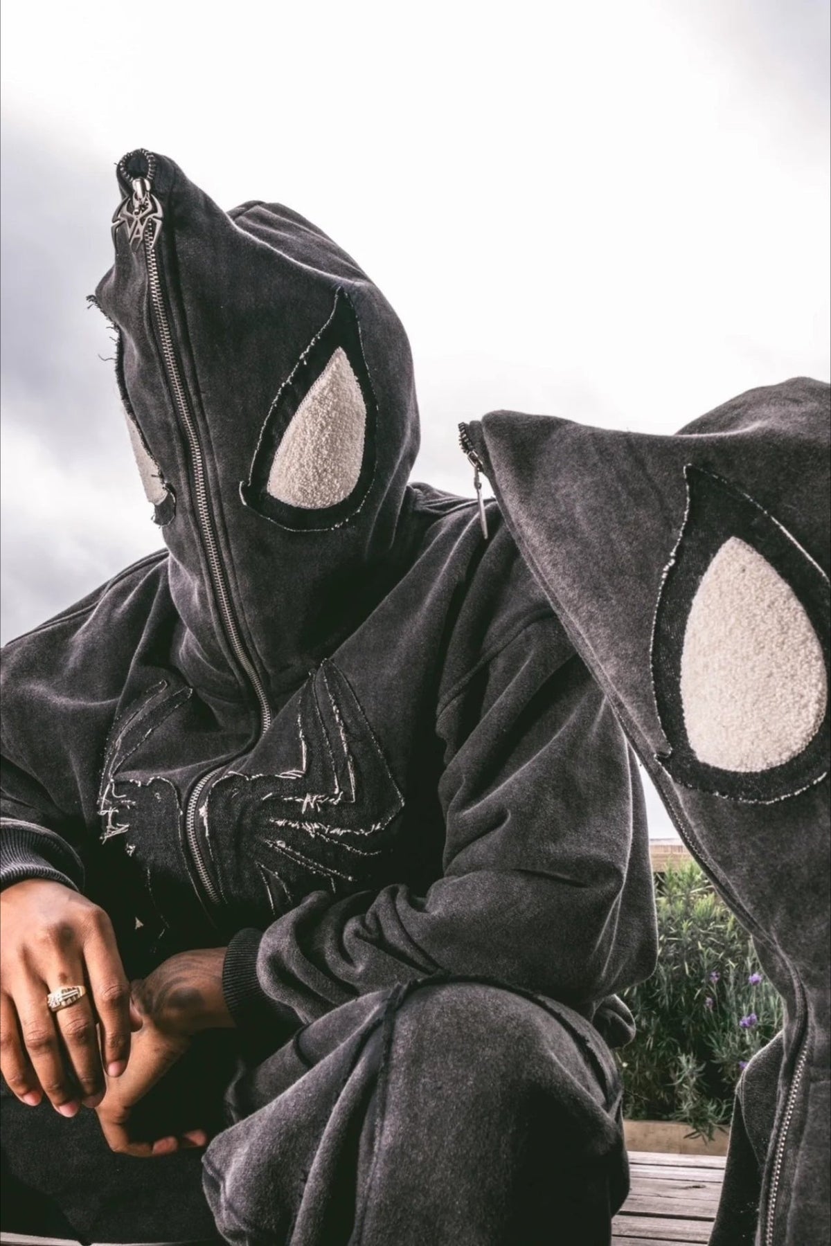 Spider Graphic Full Face Zip Hoodie