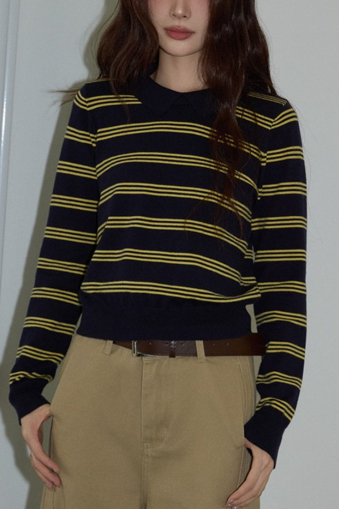 Relaxed Fit Striped Knit Top