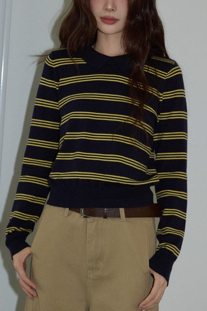 Relaxed Fit Striped Knit Top