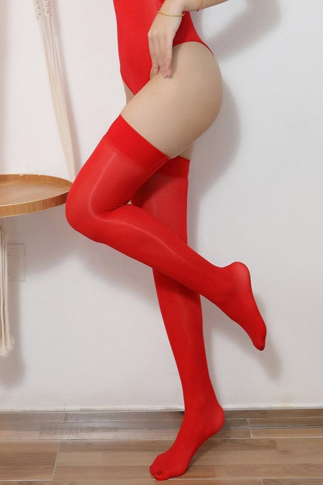 Shiny Compression Thigh-High Stockings