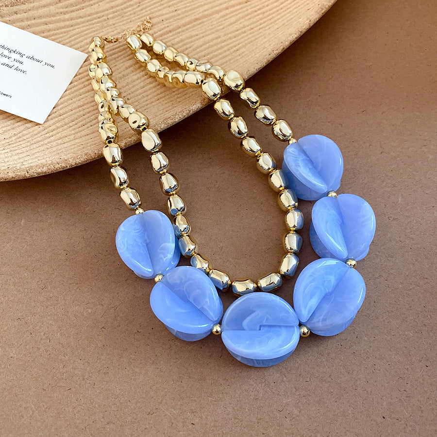 Two-Tone Gold Shell Choker Necklace