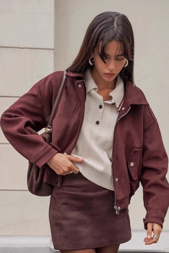 Vintage Relaxed Suede Coat
