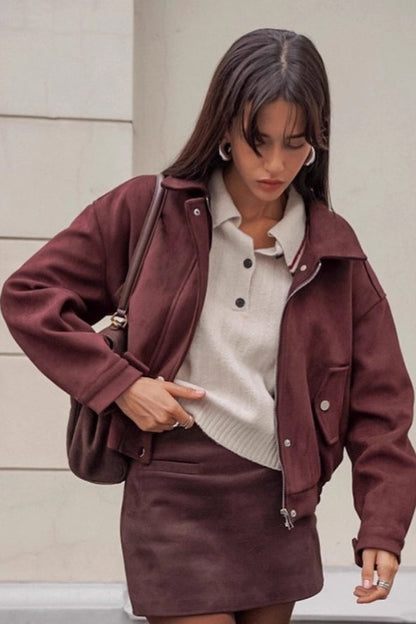 Vintage Relaxed Suede Coat