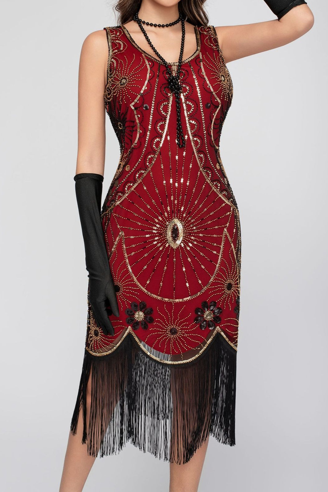 Sequin Beaded Tassel Tank Boho Dress
