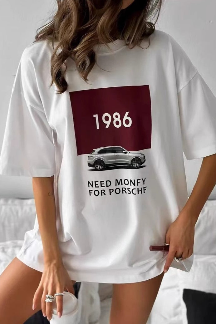 Cotton Graphic Print Loose Fit Short Sleeve Tee