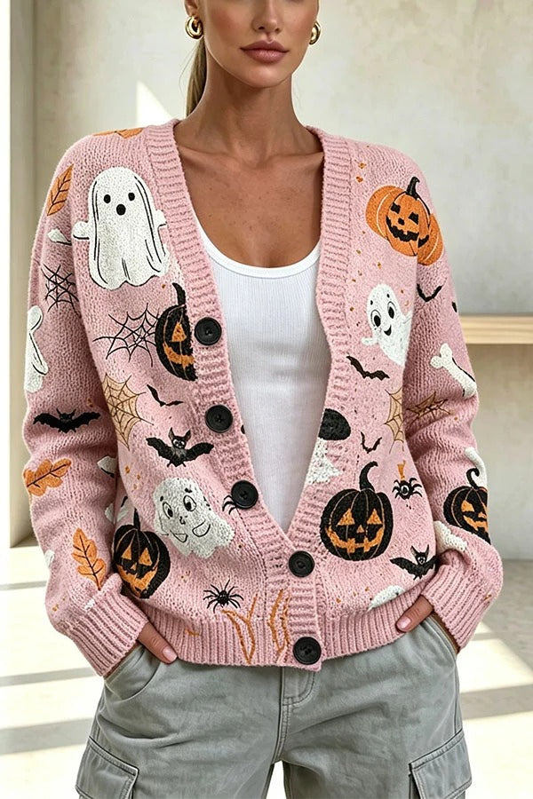 Halloween-themed cardigan