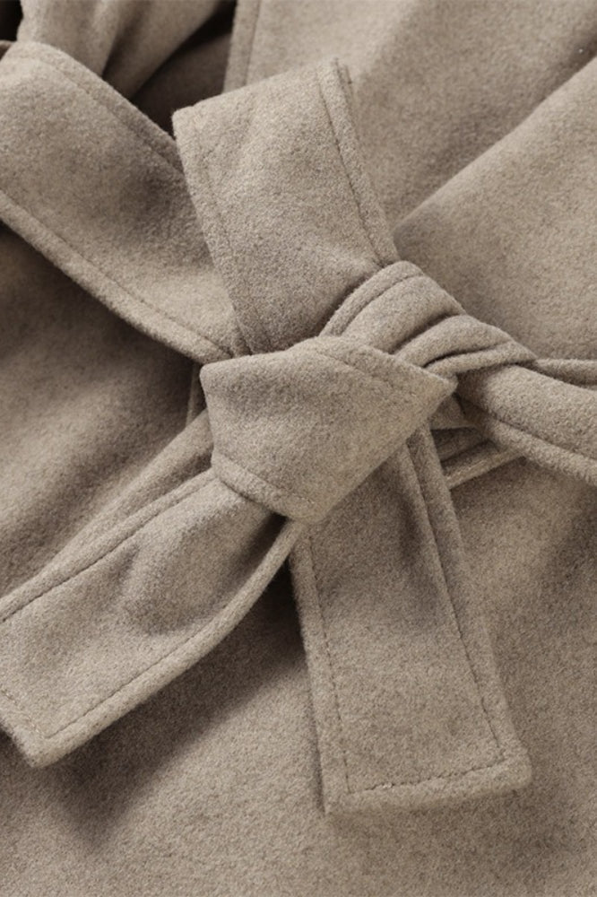 Wrap Notch Collar Cape Wool Blend Overcoat