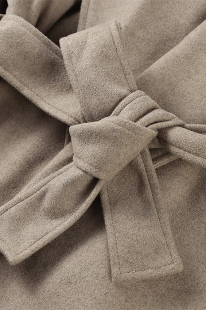 Wrap Notch Collar Cape Wool Blend Overcoat