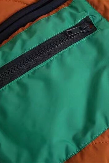 Paneled Cropped Fleece Jacket