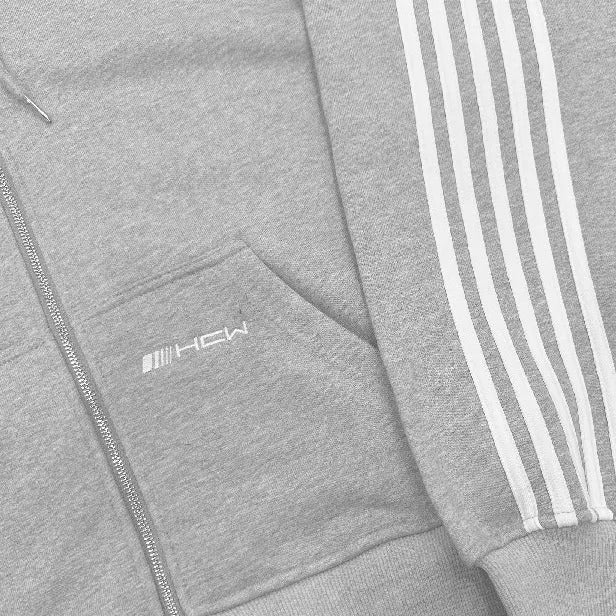 Retro Letter Embroidered Zip Hoodie