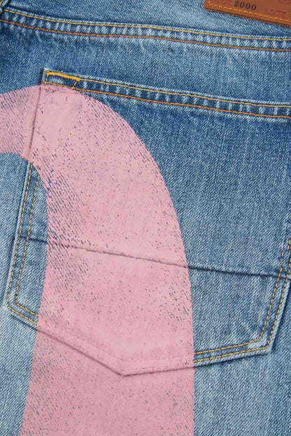 Vintage Letter Printed Loose Straight Leg Hip Hop Casual Jeans