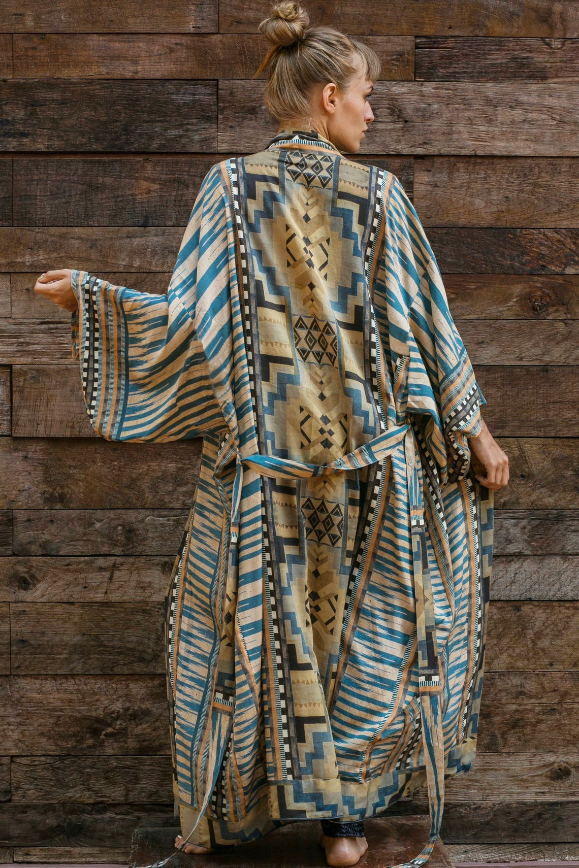 Geometric Print Loose Fit Beachwear Cover Up