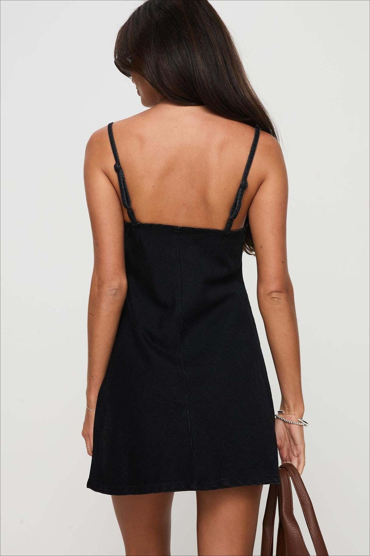 Low Cut Spaghetti Strap Denim Dress