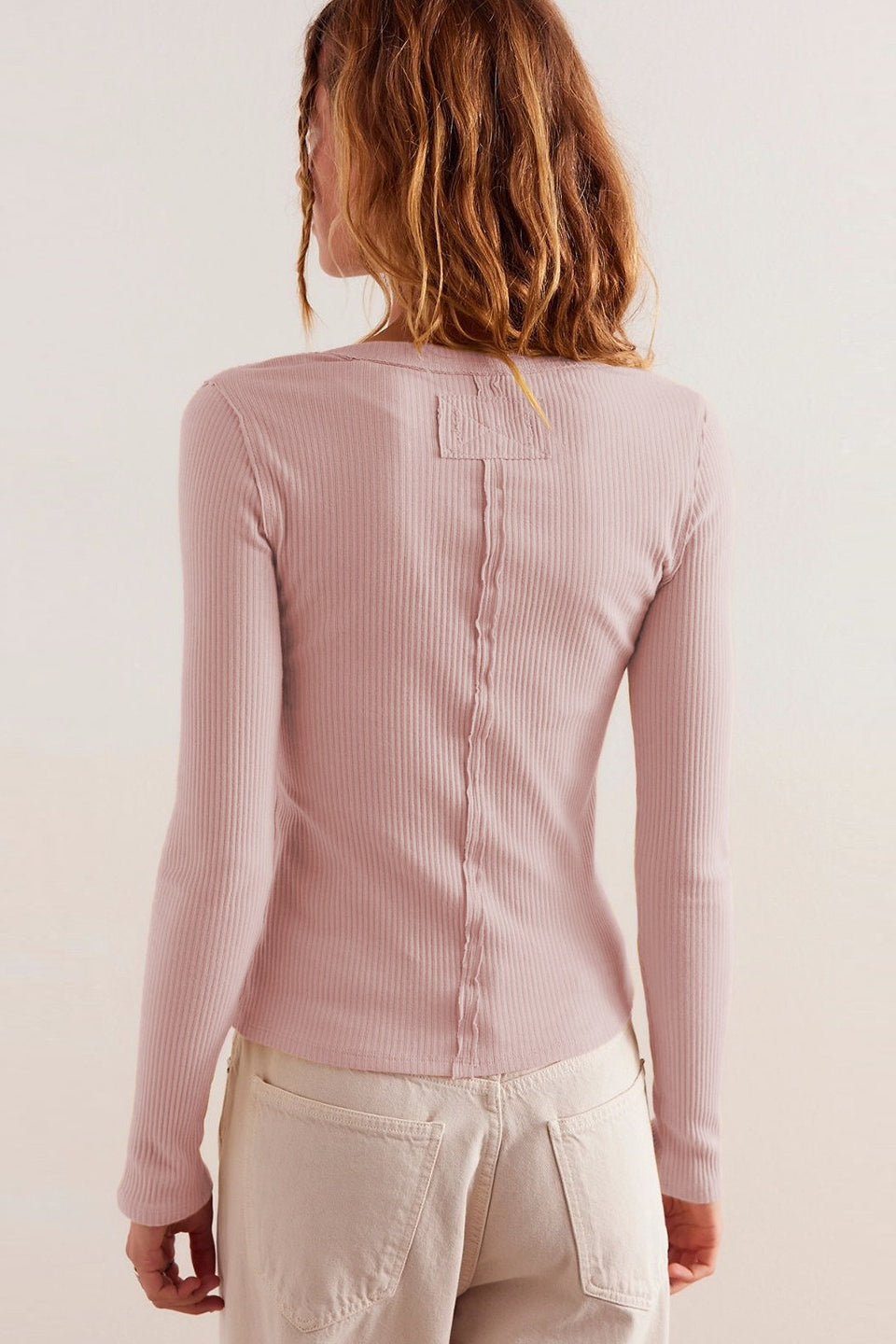 Round Neck Long Sleeve Ribbed Cardigan