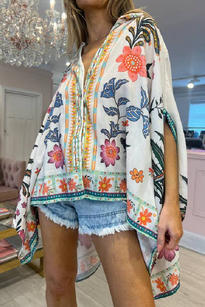 ROSA FLORAL PRINT OVERSIZED SHIRT