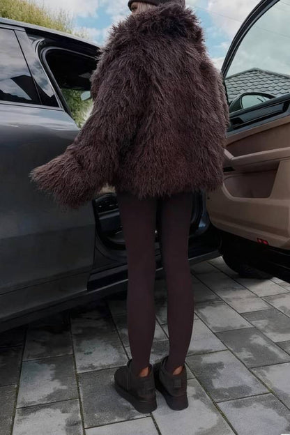 HOT TREND CHOCOLATE FUR JACKET