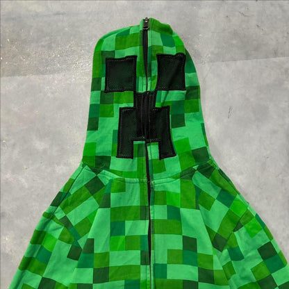 Graphic Zip Up Oversized Hoodie