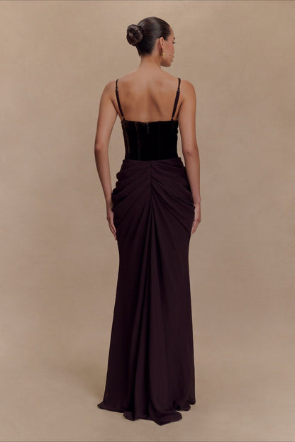 Elegant Strap Backless Mesh Patchwork Slim Prom Dress