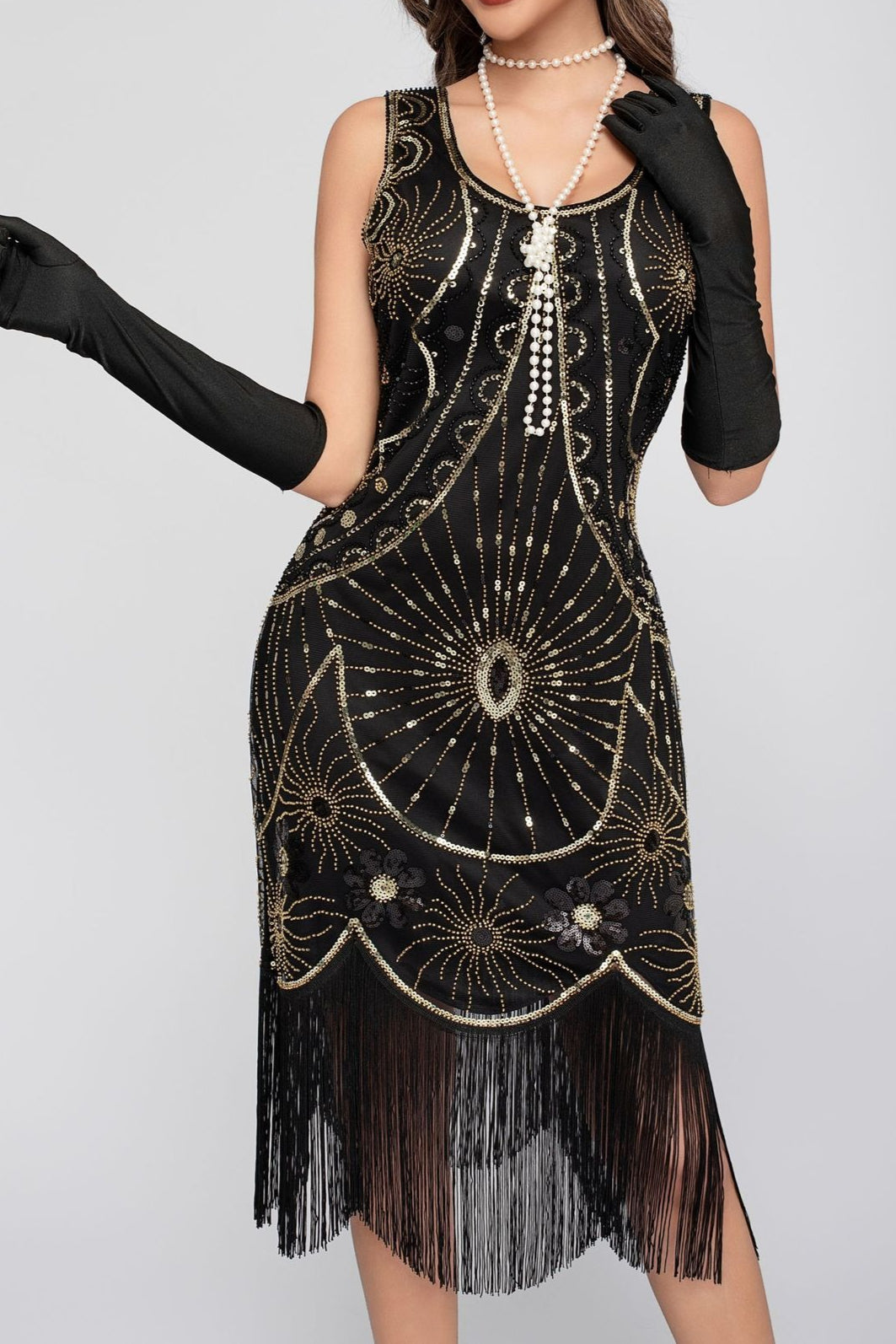 Sequin Beaded Tassel Tank Boho Dress