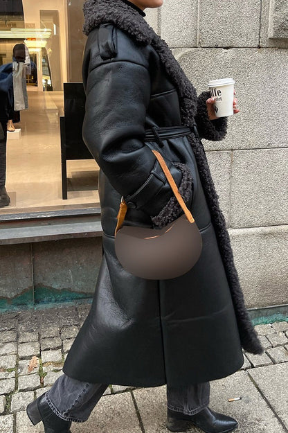 Shearling Lined Belted Overcoat