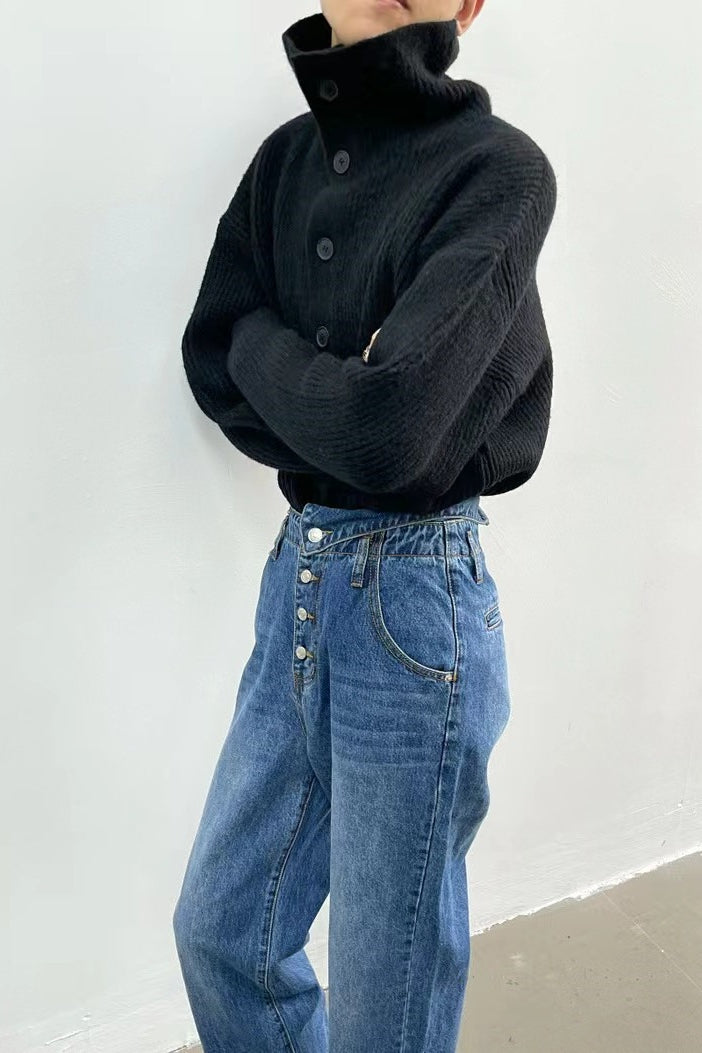 Ribbed Single Breasted Cardigan
