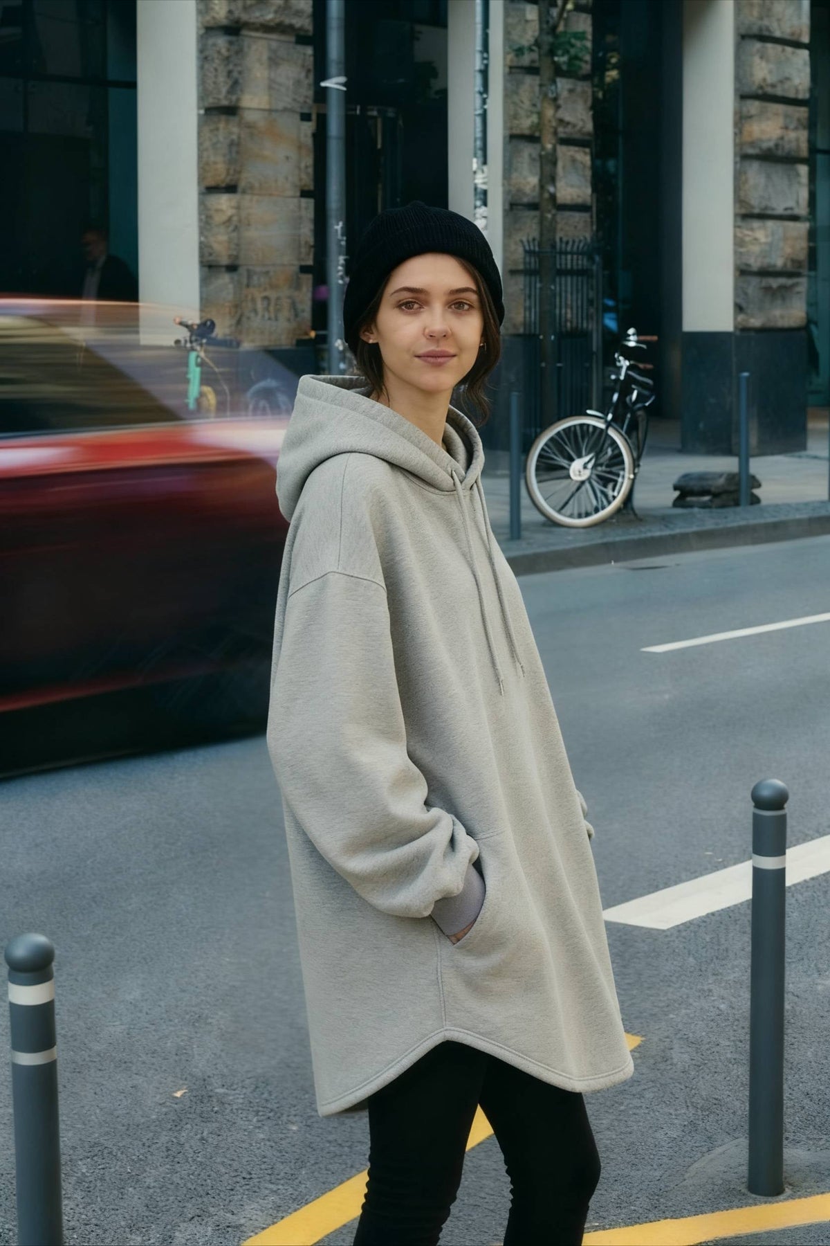Pullover Loose Hoodie Casual - Drawstring Oversized - Women's Long Solid Sweatshirt Autumn Arm Streetwear