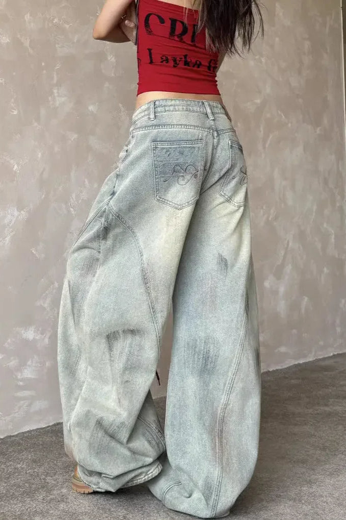 Vintage Wide Leg Light Blue Jeans