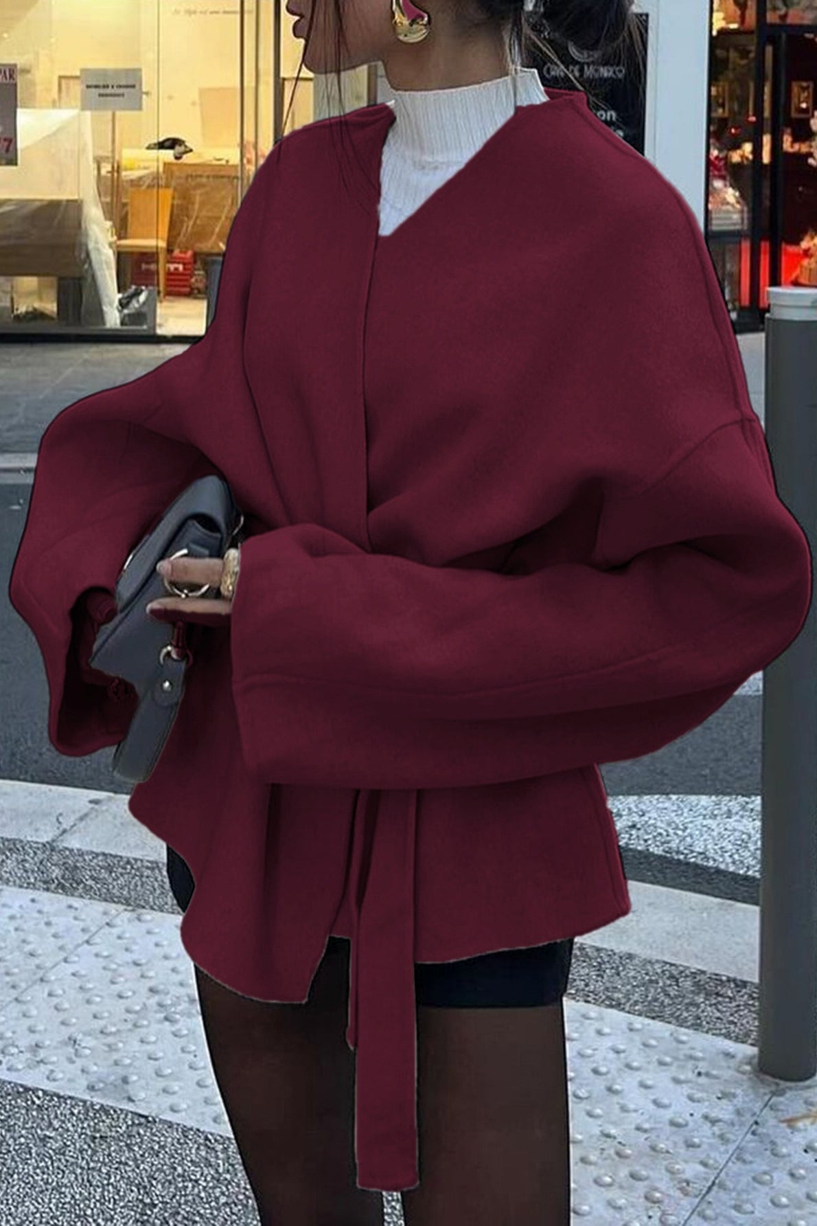 Tailored Long Sleeve Belted Trench Coat
