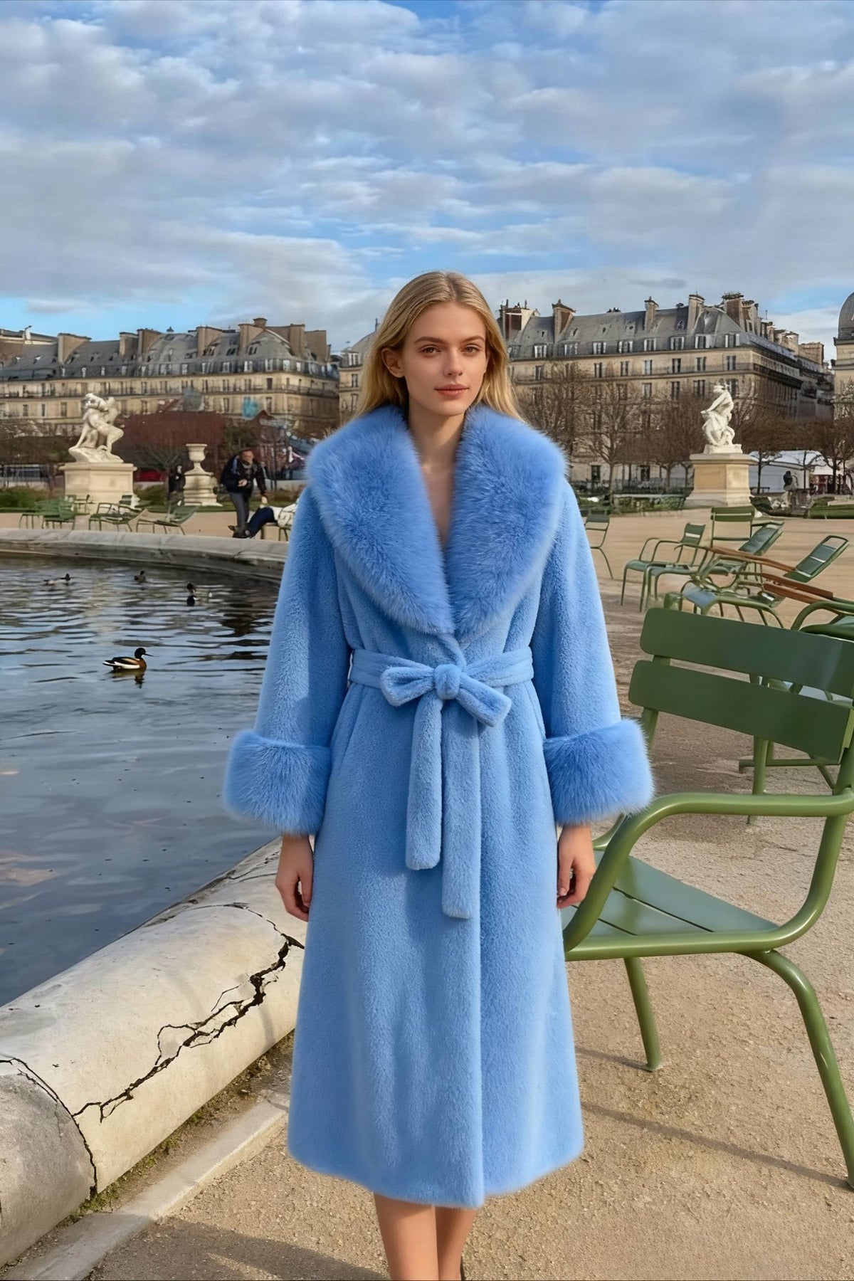 Faux Fur Fur Collar Loose Warm Overcoat