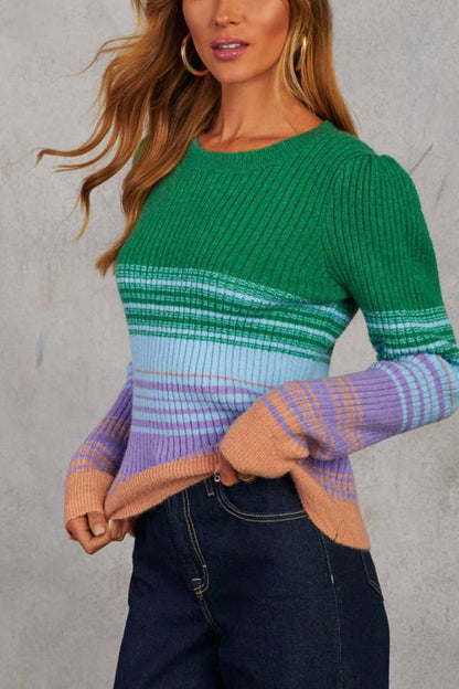 Colorblock Pullover Sweater