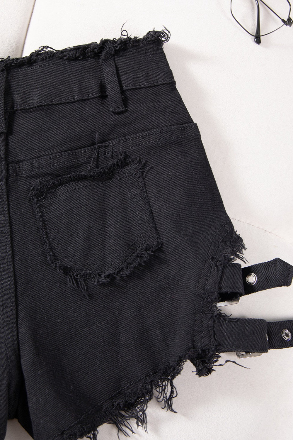 High Waist Distressed Slim Fit Denim Shorts