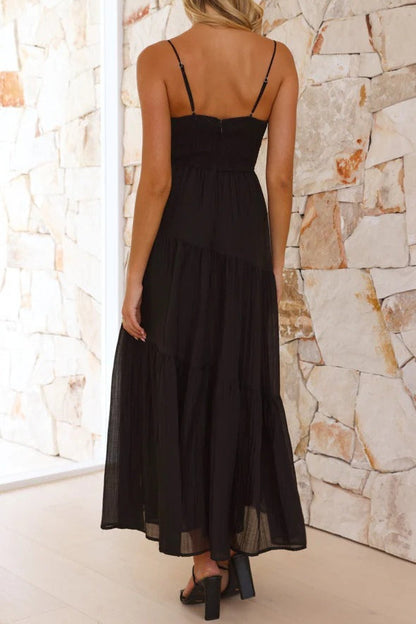 Patchwork Tie Back Flowy Boho Dress