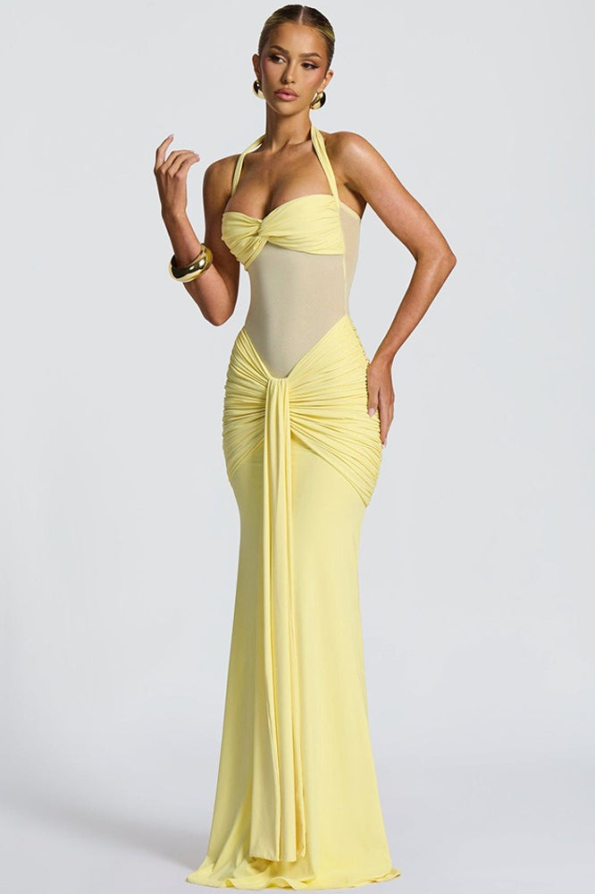 Ruched Low-Back Bodycon Party Dress