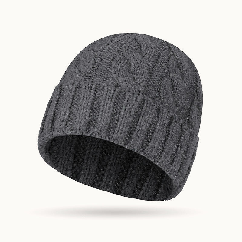 Solid Color Ribbed Ponytail Beanie Hat