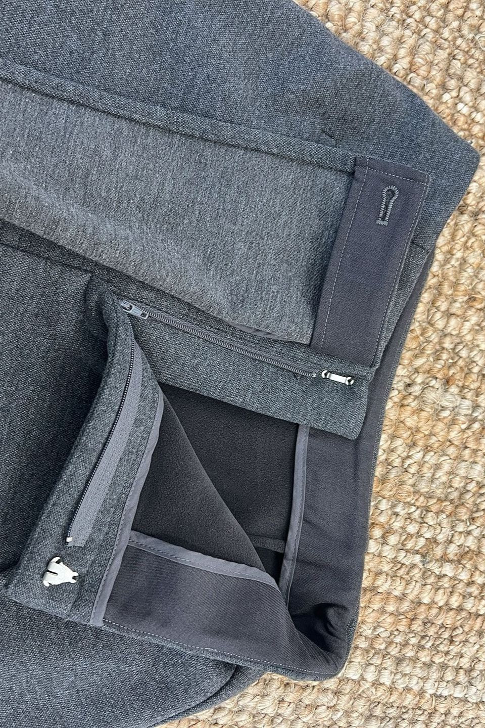 Layered Look Fleece Lined Ruffle Casual Pants