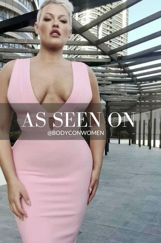 Pearl White Deep V-Neck Ribbed Cage Cut Out Bandage Bodycon Midi Dress