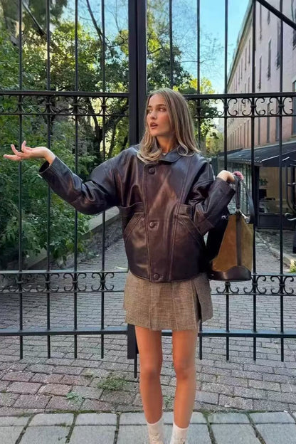 Weathered Leather Flight Jacket