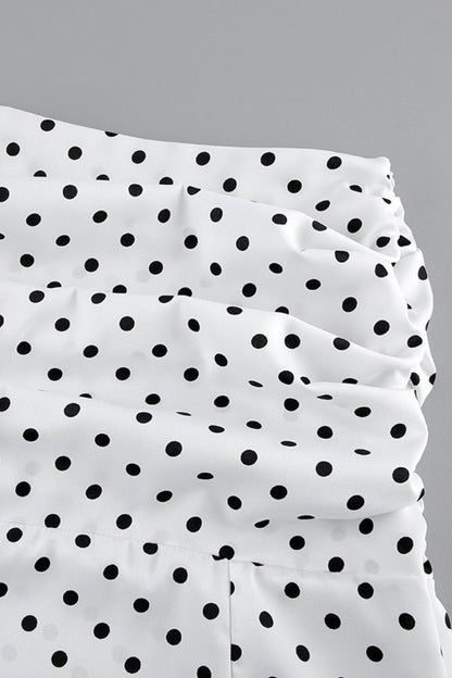 High Waist Polka Dot Bodycon Maxi Skirt