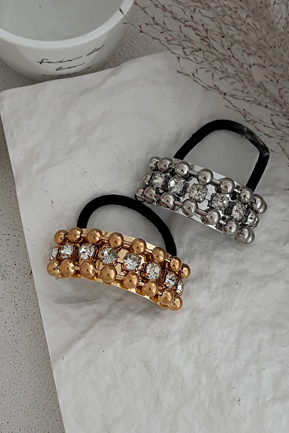 Liquid Metal Finish Geometric Alloy Hair Cuff