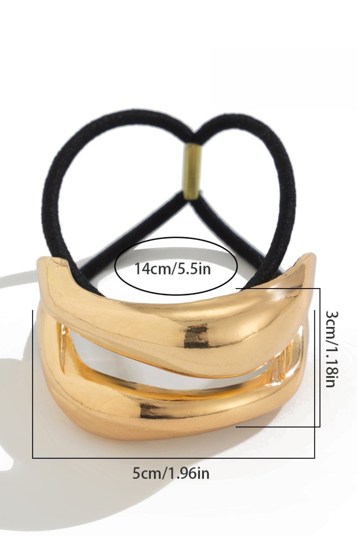 Liquid Metal Finish Geometric Alloy Hair Cuff