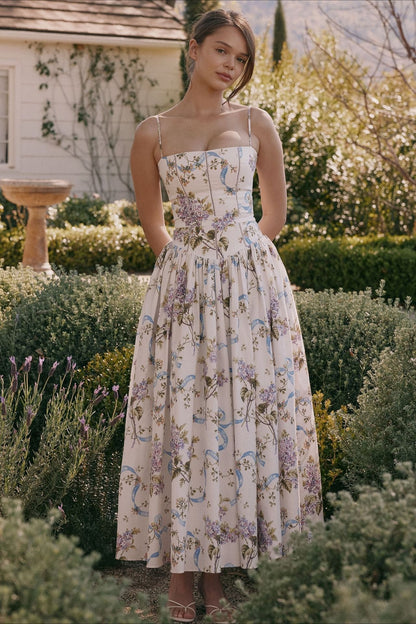 Romantic Tiered A-Line Floral Dress