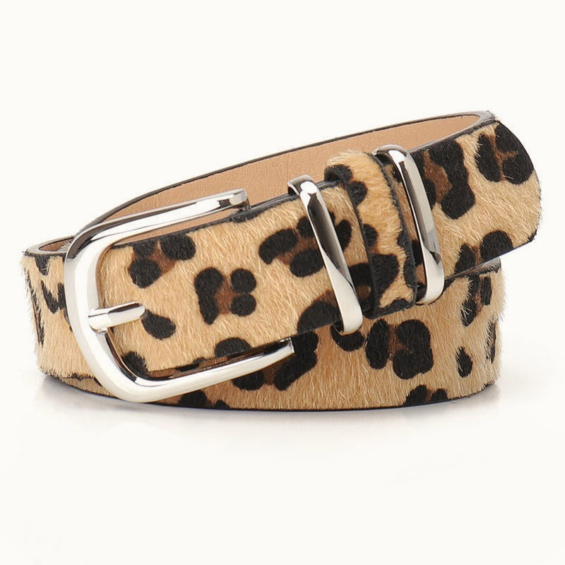 Leopard Double Ring Buckle Versatile Waist Belt