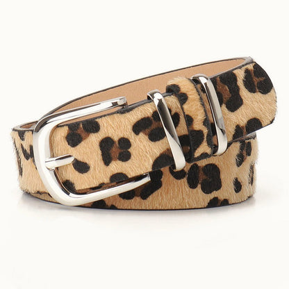 Leopard Double Ring Buckle Versatile Waist Belt